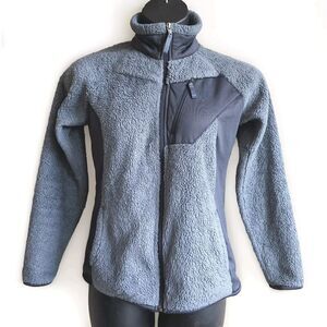 Columbia Women's Double Plush Teddy Full Zip Jacket Coat Windbreaker Blue M